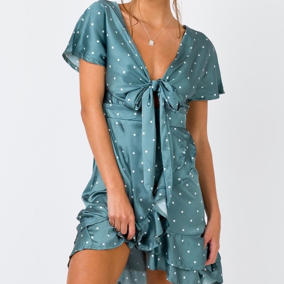 Princess Polly Dresses & Skirts - PRINCESS POLLY AMALIE MINI DRESS SAGE